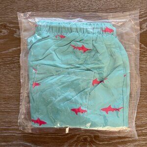 NWT Mens teal/pink shark dissolvable prank swimsuit bathing suit size large